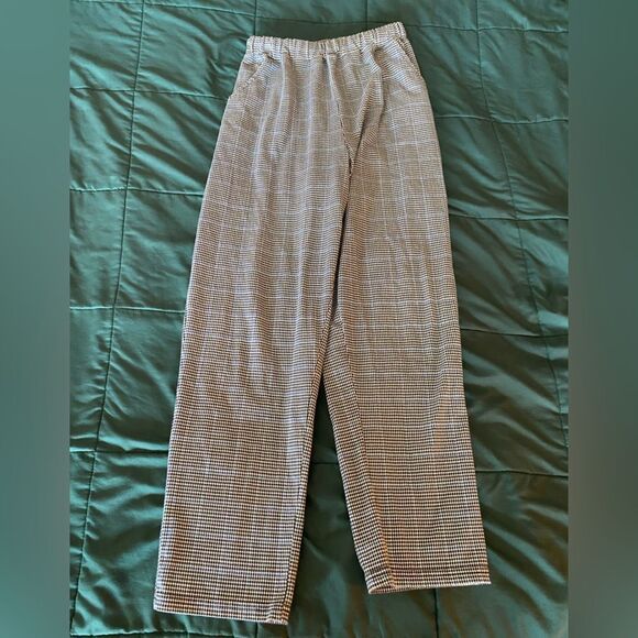 Vintage Bobbie Brooks Black and White Plaid Stretchy Elastic Pants Size Medium P - Picture 3 of 6